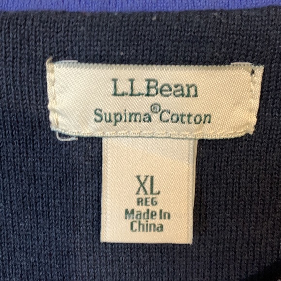 L.L. Bean Navy & White Polka Dot Supima-Blend Essential Sleeveless Sweater - Picture 6 of 8
